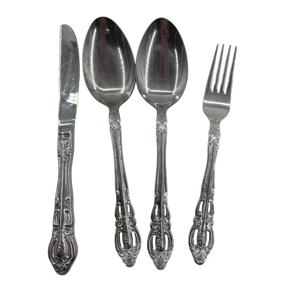 Vintage Oneida Stainless Flatware Brahms Pattern 4 Piece Replacement Lot 1980's